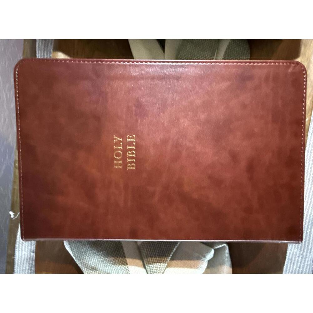 NKJV Single-Column Verse-by-Verse Reference Bible Brown Leathersoft - Picture 2 of 6